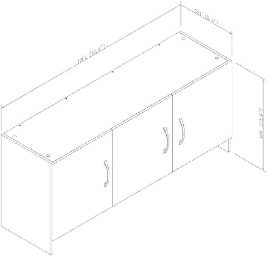 54”Wall Mounted Cabinet with Hanging Rod | 3-Door Storage Cabinet with Adjustable Shelf, Hanging Storage Cupboard for Laundry Room, Mudroom, Garage, Kitchen