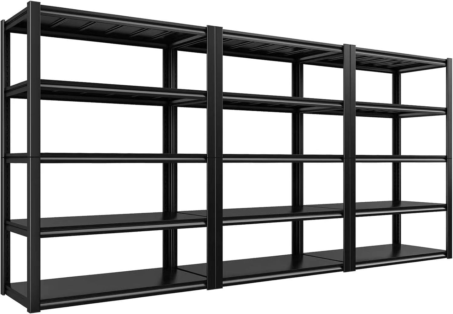 72" H Garage Shelving 2000LBS Heavy Duty Storage Shelves Adjustable 5 Tier Metal Shelves for Storage Garage Industrial Shelving Utility Racks,16" D x35.5 Wx72 H,Black