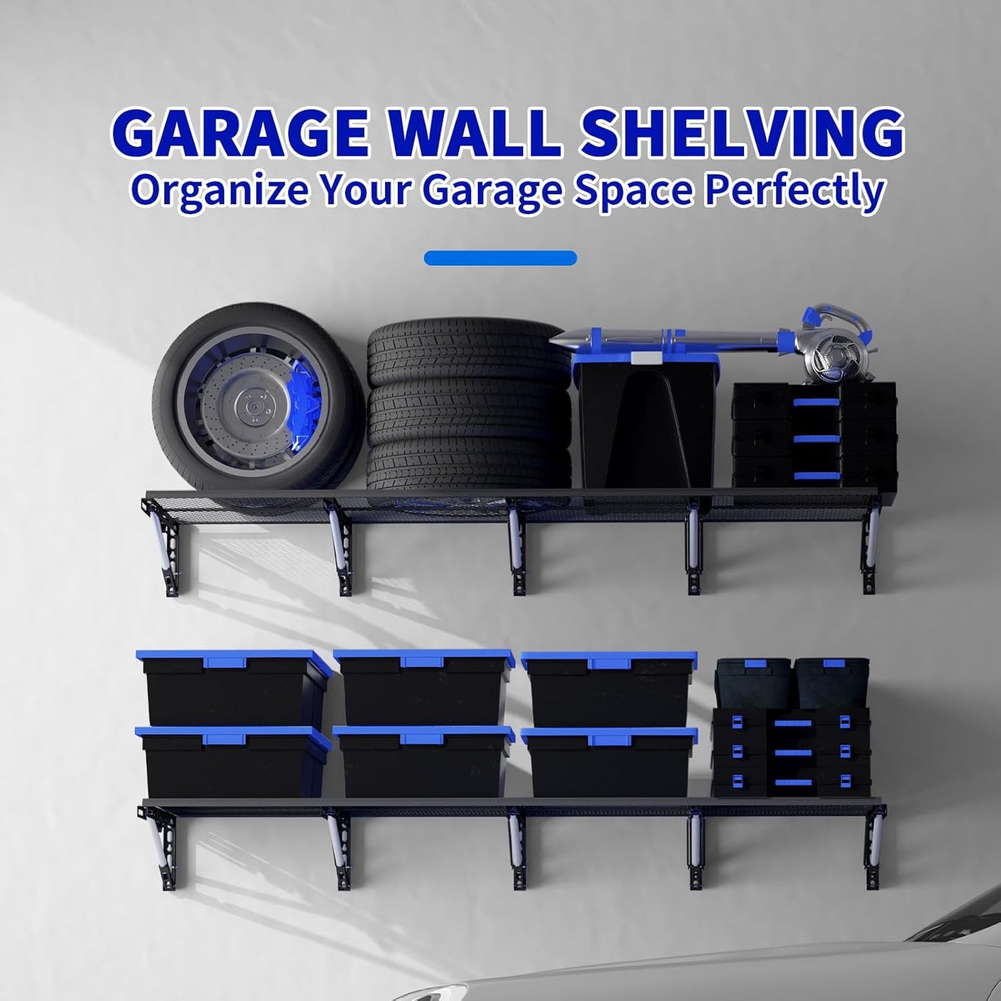 Garage Shelving Heavy Duty Wall Storage Hanging Wall Shelf Mounted Metal Floating Shelves Organization Overhead Ceiling Sheds & Outdoor Storage Racks Garage Mount