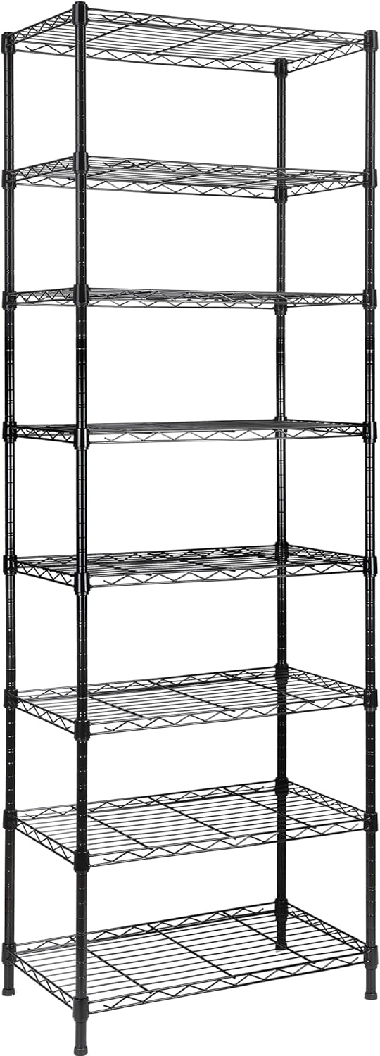 REGILLER 6 Wire Shelving Steel Storage Rack Adjustable Unit Shelves for Laundry Bathroom Kitchen Pantry Closet(Silver, 11.7" D x 16.8" W x 63" H)