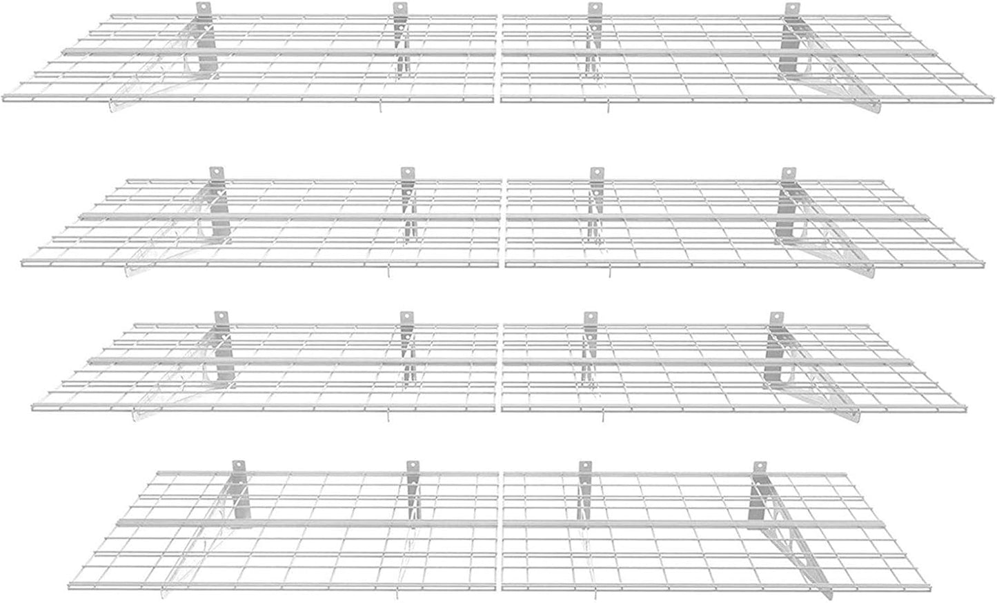 FLEXIMOUNTS 2-Pack 2x6ft Garage Shelving 24-inch-by-72-inch Wall Shelf Garage Storage Rack Floating Shelves, Black