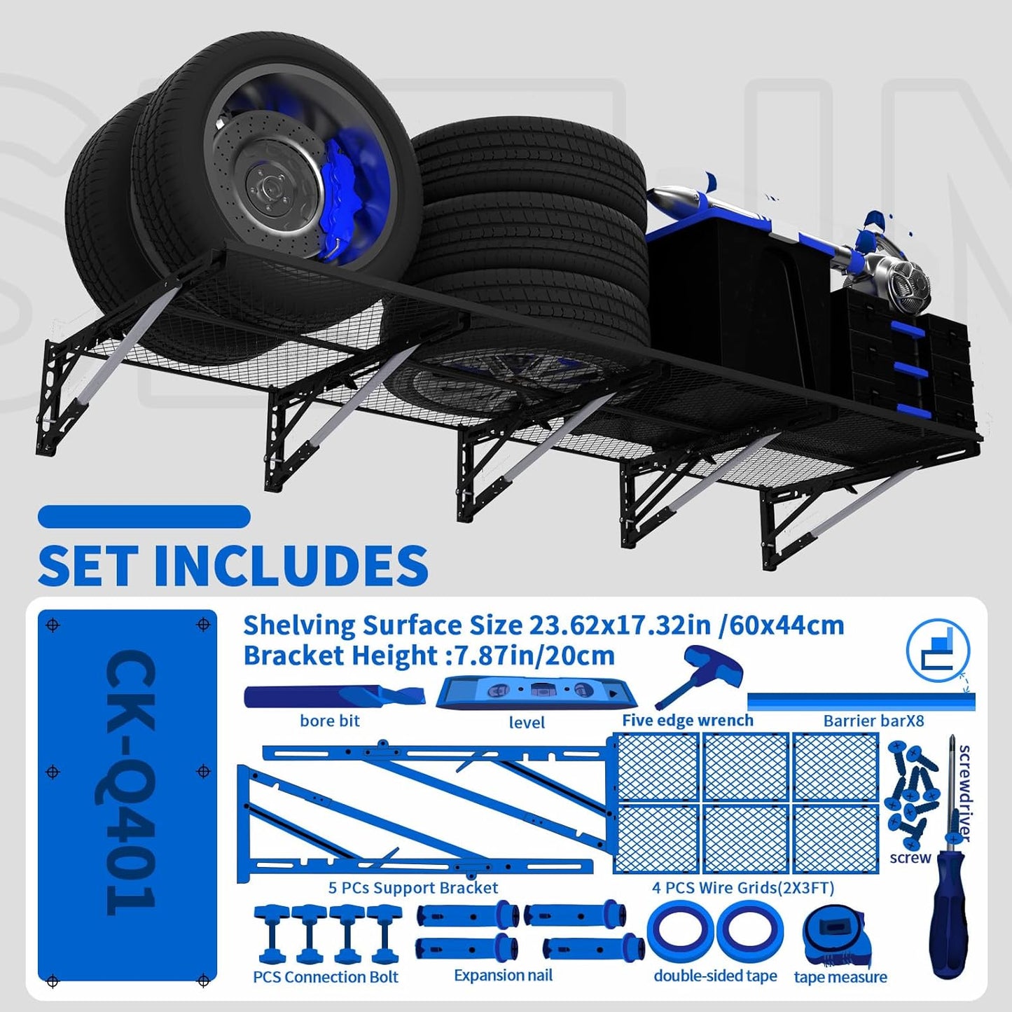 Garage Shelving Heavy Duty Wall Storage Hanging Wall Shelf Mounted Metal Floating Shelves Organization Overhead Ceiling Sheds & Outdoor Storage Racks Garage Mount
