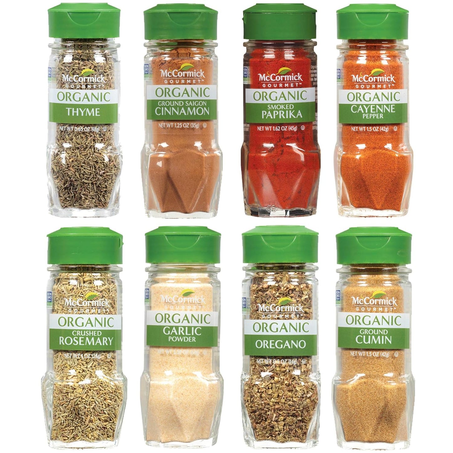 McCormick Gourmet Three Tier Wood 24 Piece Organic Spice Rack Organizer with Spices Included, 27.6 oz