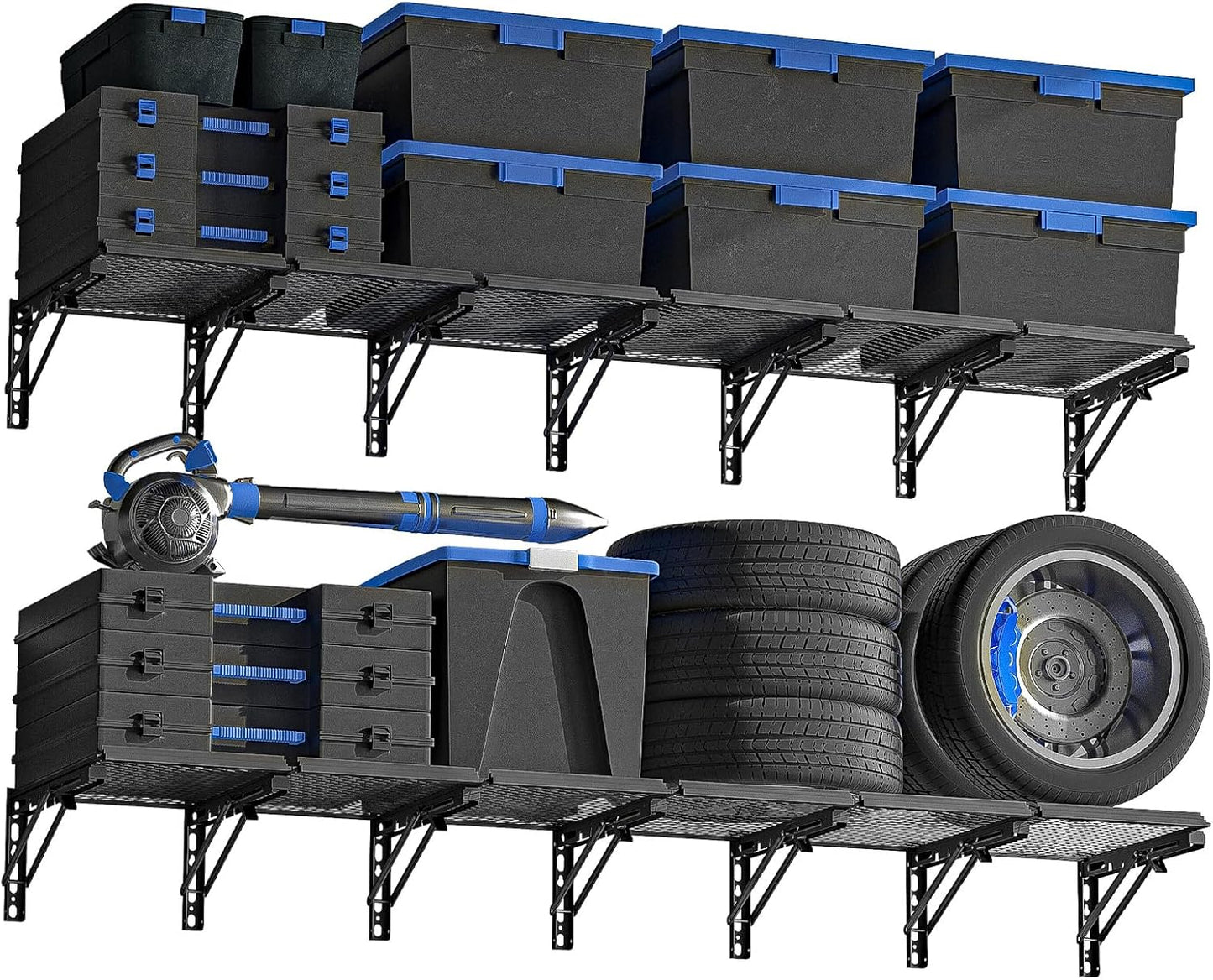 Garage Shelving Heavy Duty Wall Storage Hanging Wall Shelf Mounted Metal Floating Shelves Organization Overhead Ceiling Sheds & Outdoor Storage Racks Garage Mount