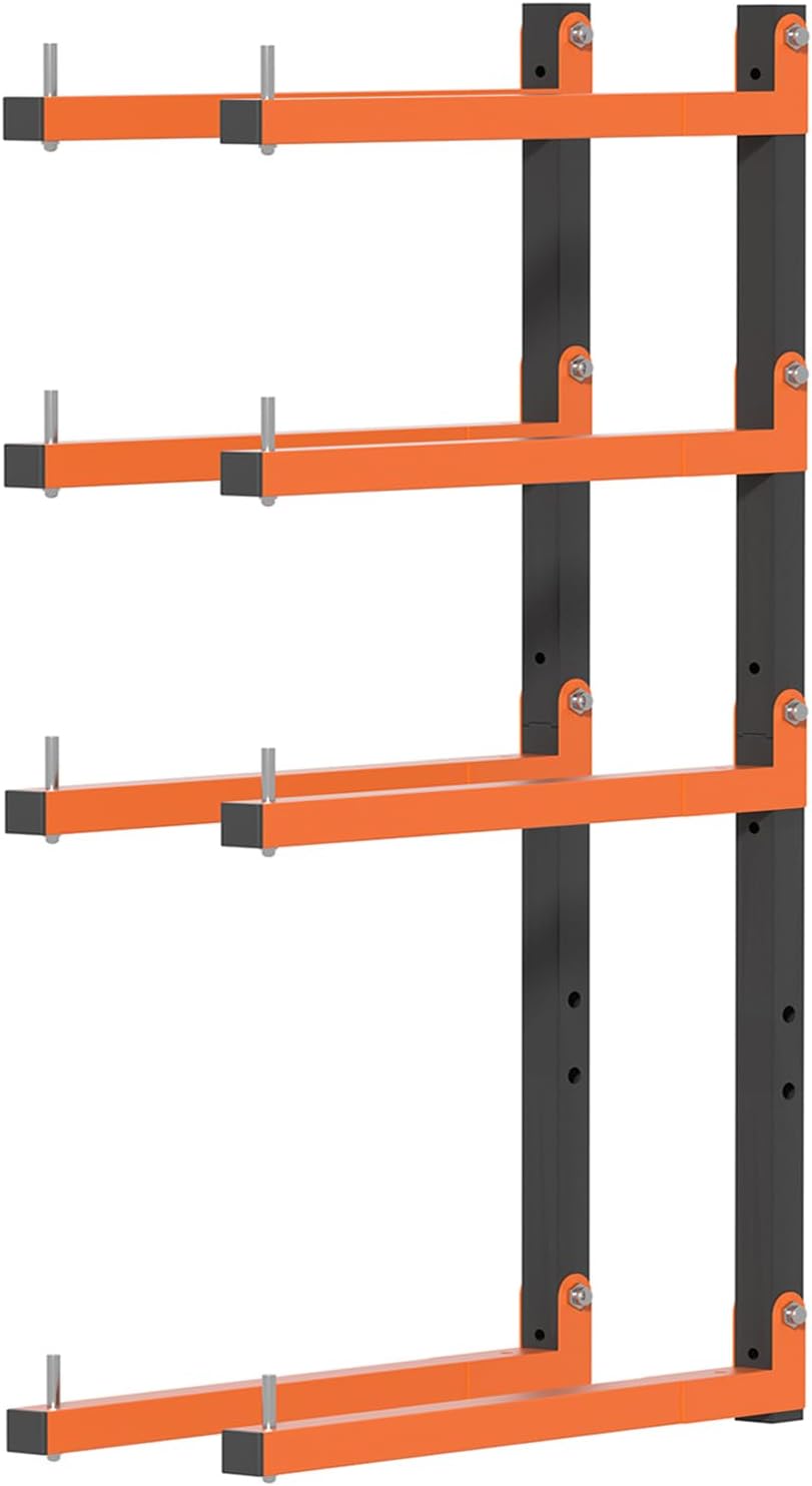 Lumber Storage Rack,Upgrade Folding Lumber Rack Wall Mount, Heavy Duty Metal 8 Level 32 Inch Wood Storage Rack for Garage Storage Organization