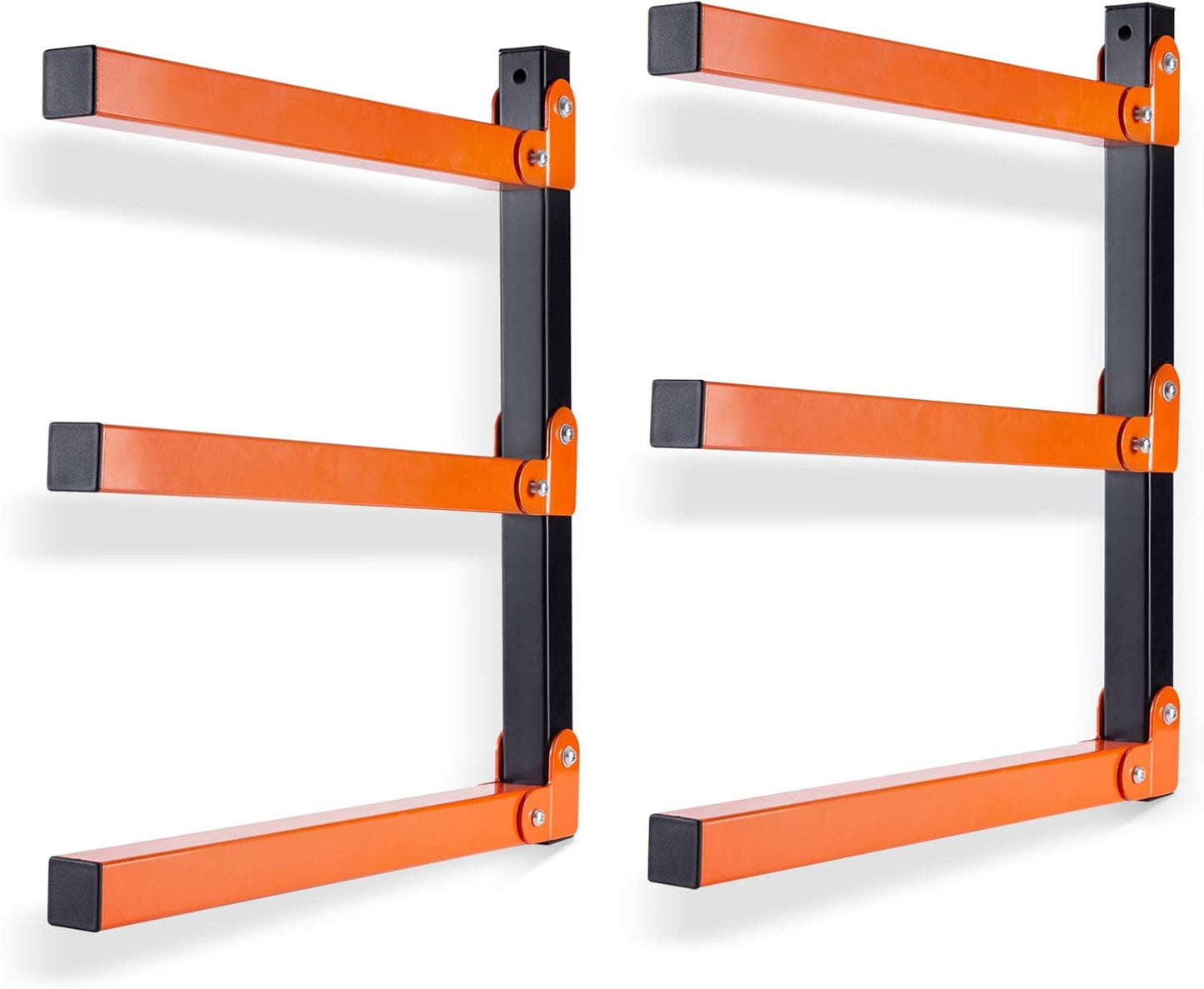 Ultrawall Wall Mount Wood Organizer and Lumber Storage Metal Rack with 3-Level - Indoor & Outdoor Use, 4 Pack