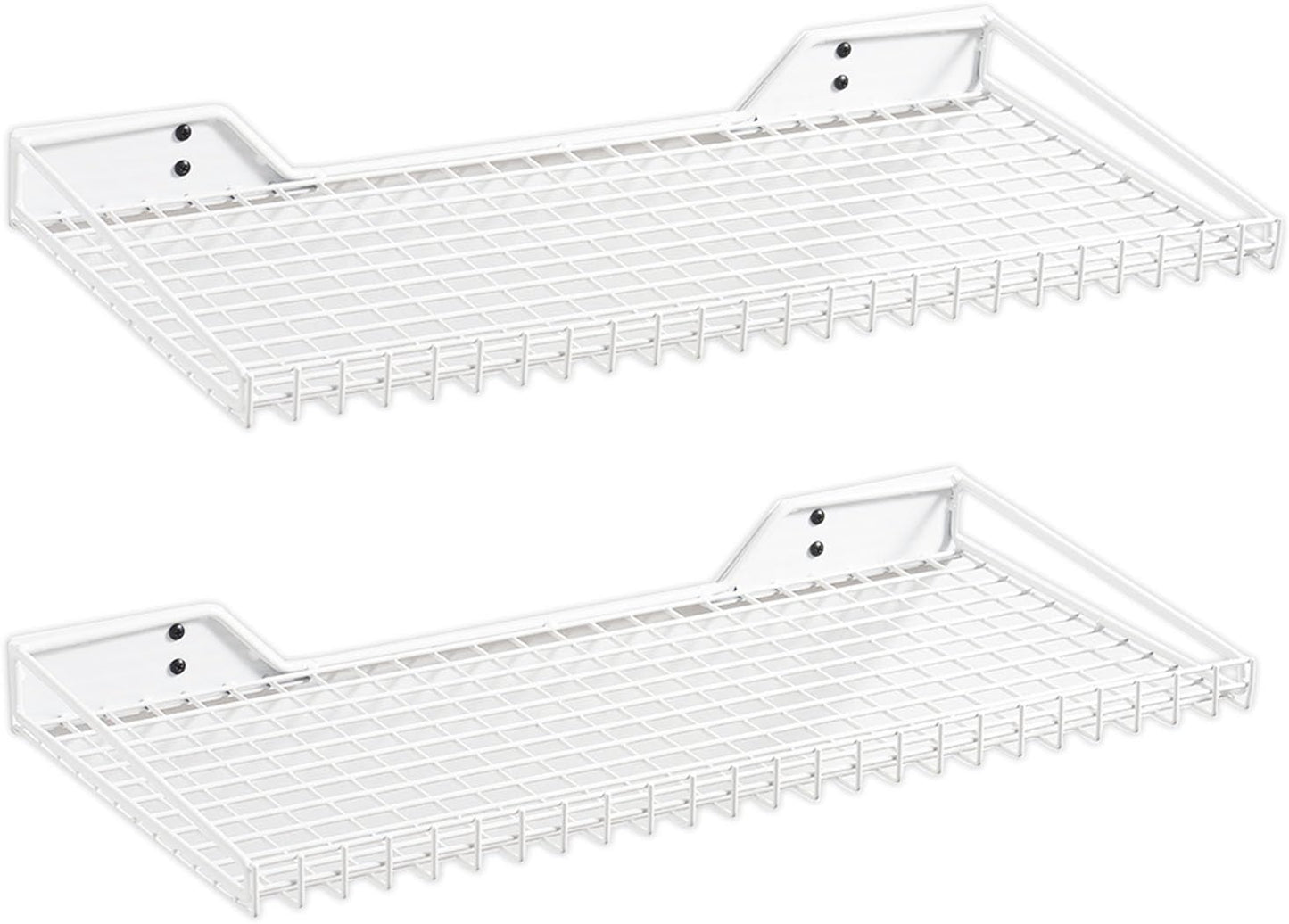 Wallmaster Garage Wall Shelf 2 Pack 23.6"x11.8" Wall Mount Heavy Duty Metal Shelves Mesh Storage Rack for Garage, Office, Basement and Kithcen, max Load 65 lbs (Black)