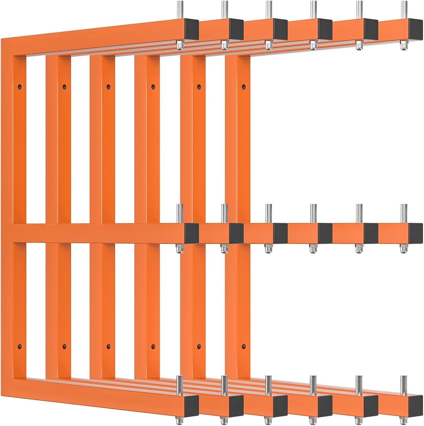 Lumber Storage Rack Wall-Mounted Lumber Racks Heavy Duty Wood Storage Rack with 6-Level Holds Up 720 LBS Sturdy Folding Garage Wood Organizer Orange Shelving Metal Shelf for Indoor & Outdoor- 4 Pack