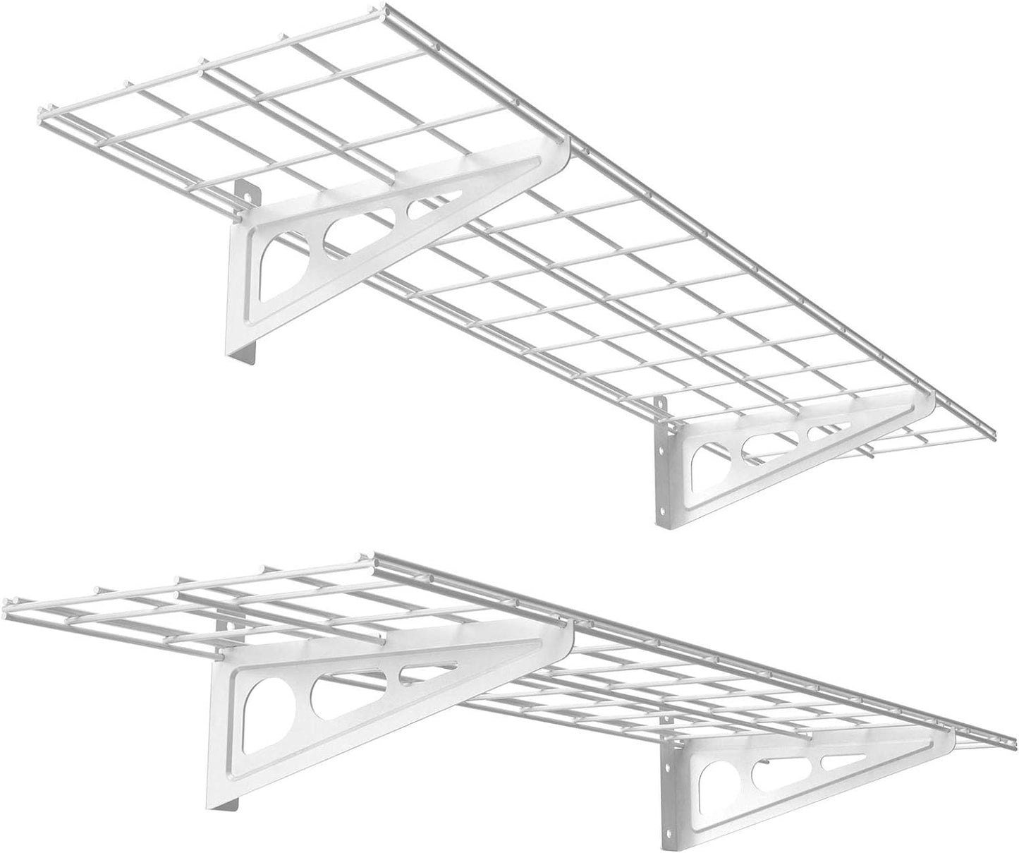 FLEXIMOUNTS 12-inch-by-72-inch Wall Shelf Garage Storage Rack Wall Mounted Floating Shelves,1x6ft ,Black, 2-Pack
