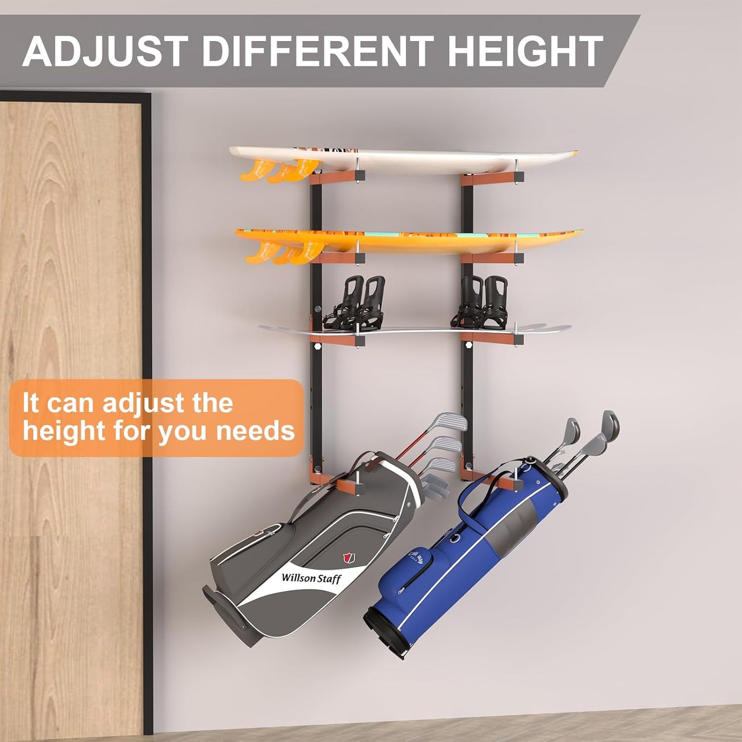 Lumber Storage Rack,Upgrade Folding Lumber Rack Wall Mount, Heavy Duty Metal 8 Level 32 Inch Wood Storage Rack for Garage Storage Organization